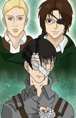 Levi, Hange, and Erwin Print